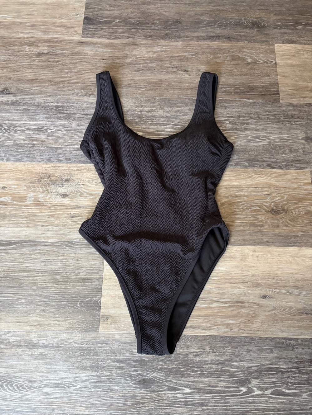 No Boundaries Black Textured One-Piece Swimsuit